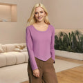 Soft Contour Scoop-Neck Long-Sleeve Top