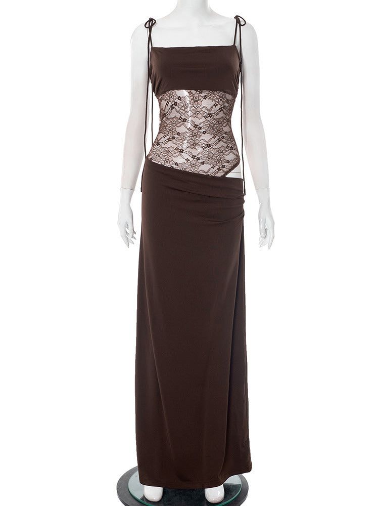 After Hours Lace-Waist Maxi Dress