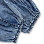 Denim Days Belted Puff-Sleeve Shirt