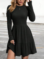 Sweet Temptation Ribbed Skater Dress