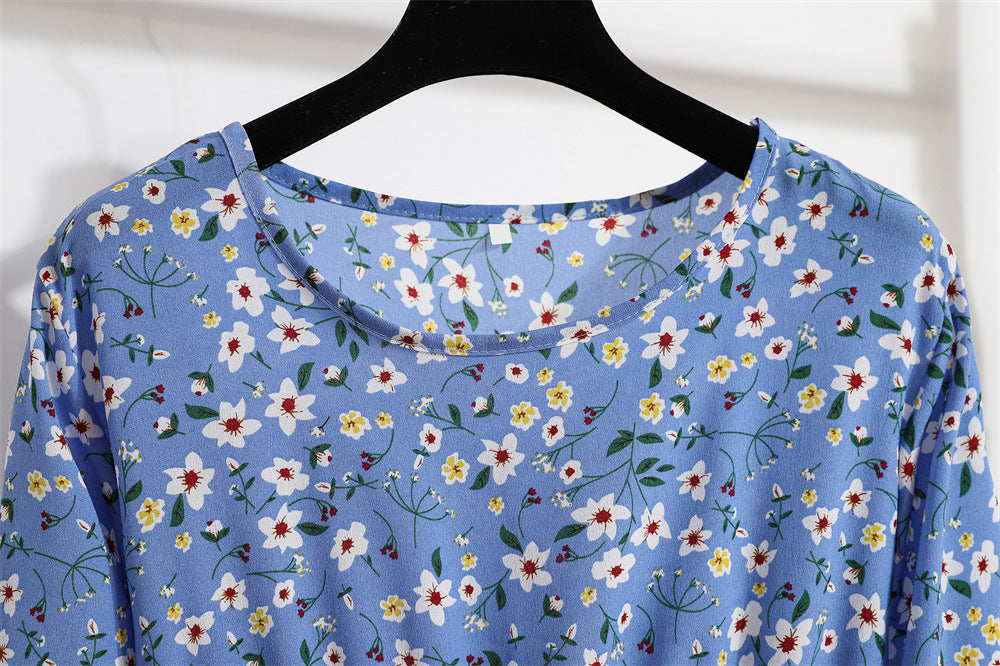 Golden Meadow Floral Midi Dress