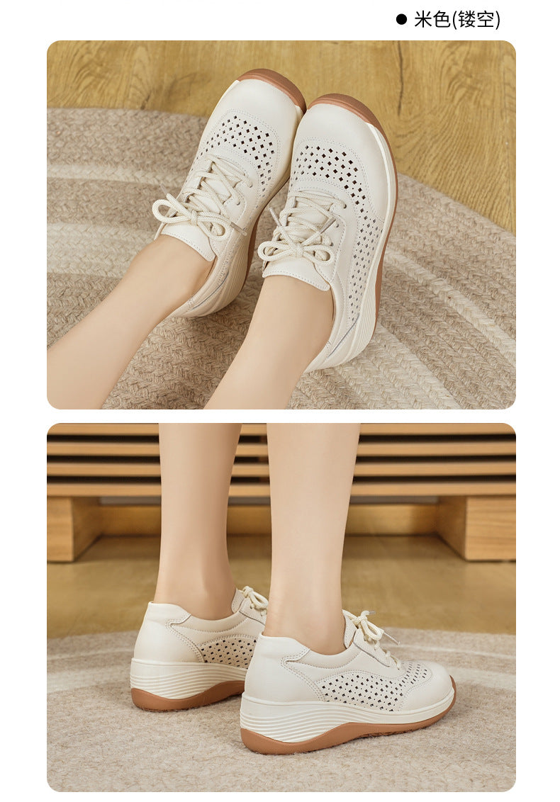 Sunlit Steps Cut-Out Wedge Trainers
