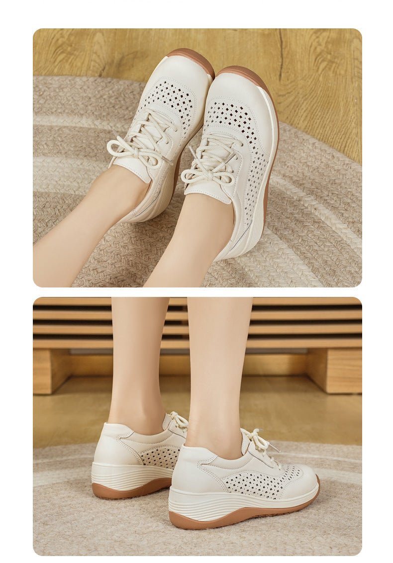 Sunlit Steps Cut-Out Wedge Trainers