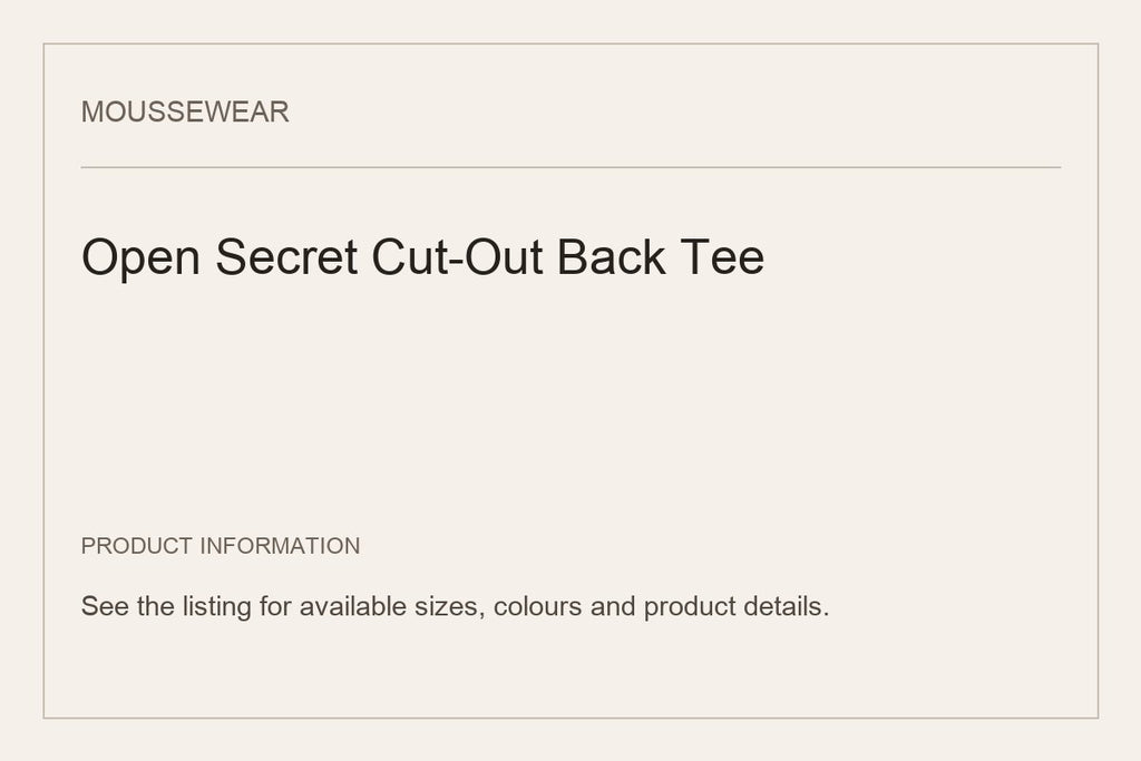 Open Secret Cut-Out Back Tee