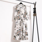 Golden Meadow Floral Midi Dress