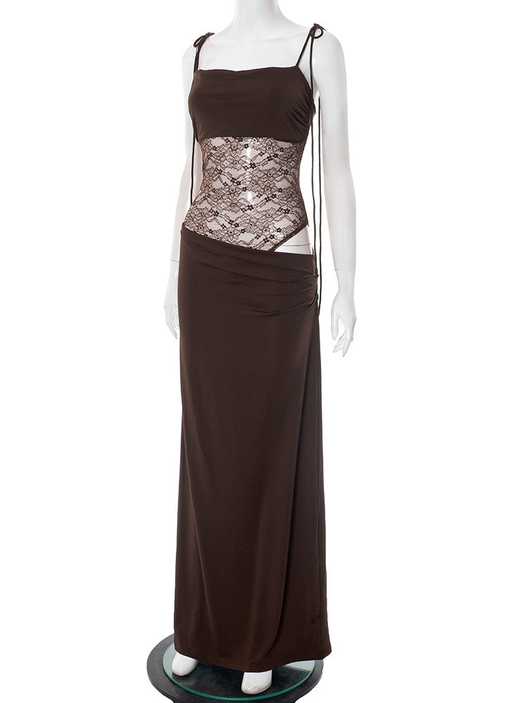 After Hours Lace-Waist Maxi Dress