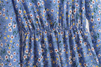 Golden Meadow Floral Midi Dress