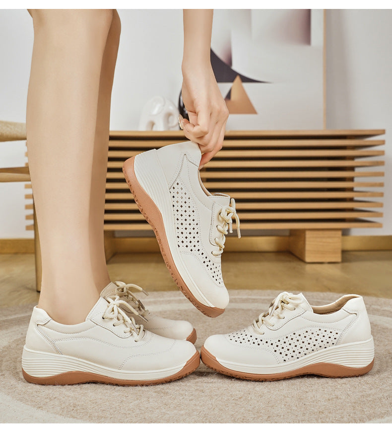 Sunlit Steps Cut-Out Wedge Trainers
