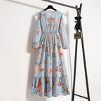 Golden Meadow Floral Midi Dress