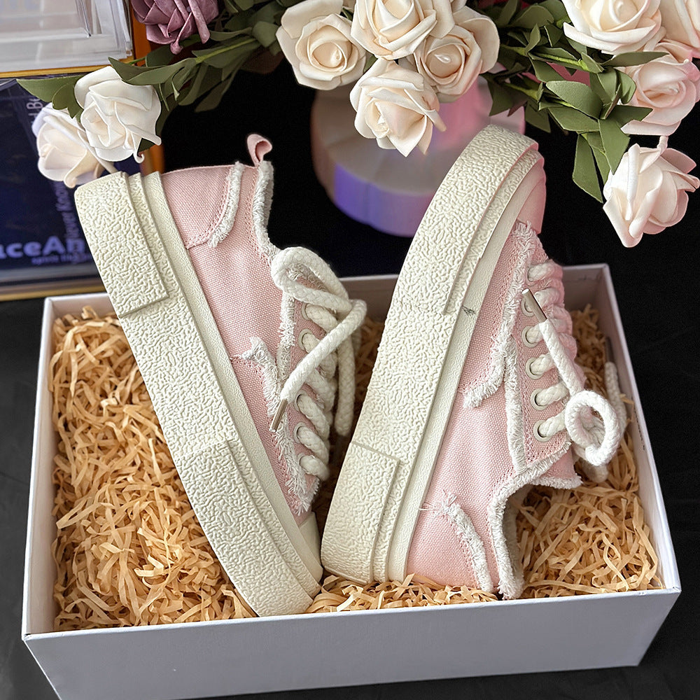 Weekend Edit Frayed Canvas Trainers