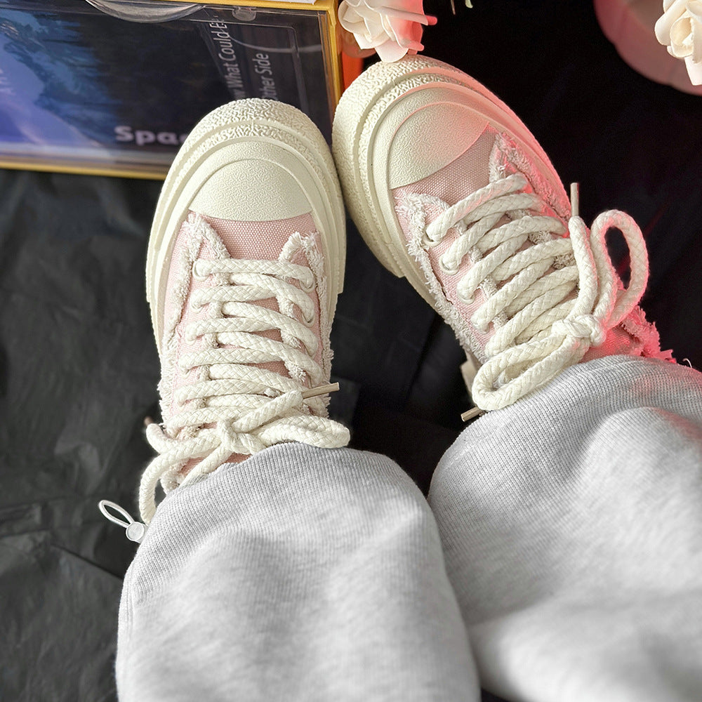 Weekend Edit Frayed Canvas Trainers