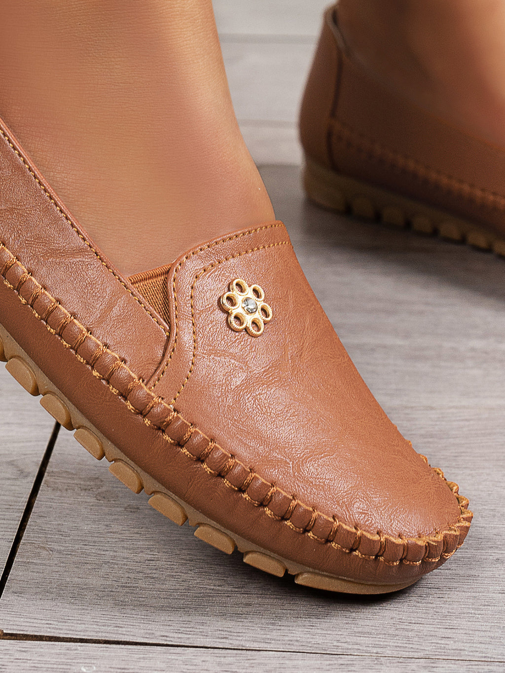 Petal Touch Stitched Loafers