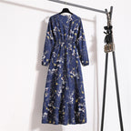 Golden Meadow Floral Midi Dress