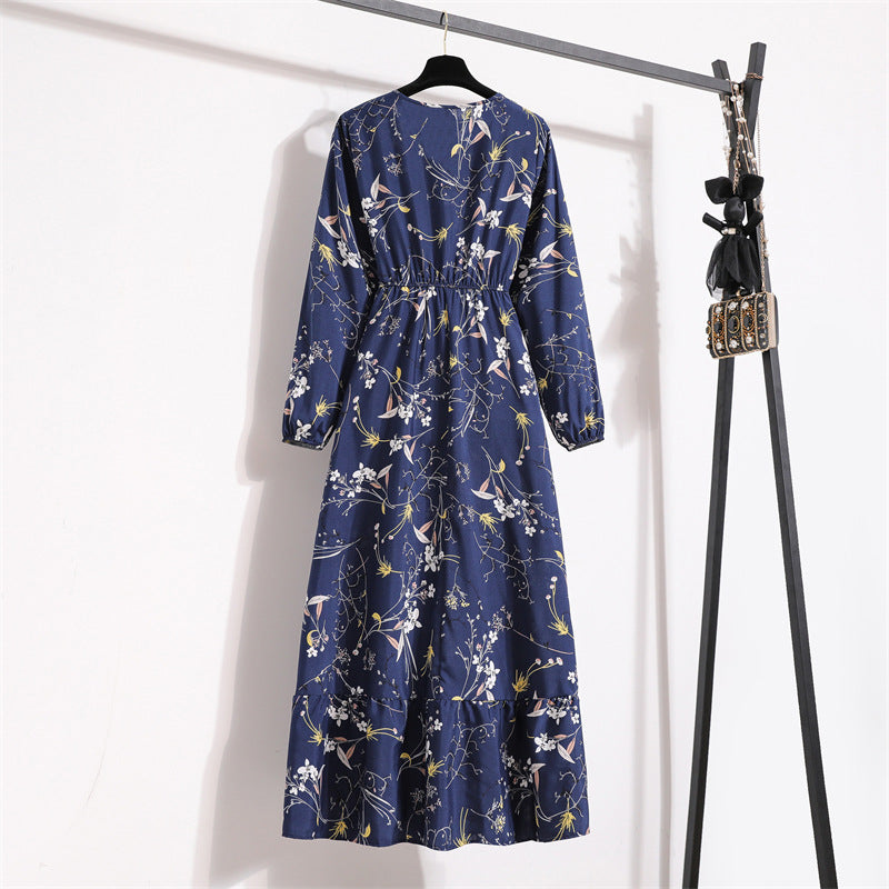 Golden Meadow Floral Midi Dress