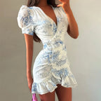 Lemon Kiss Ruffle Mini Dress