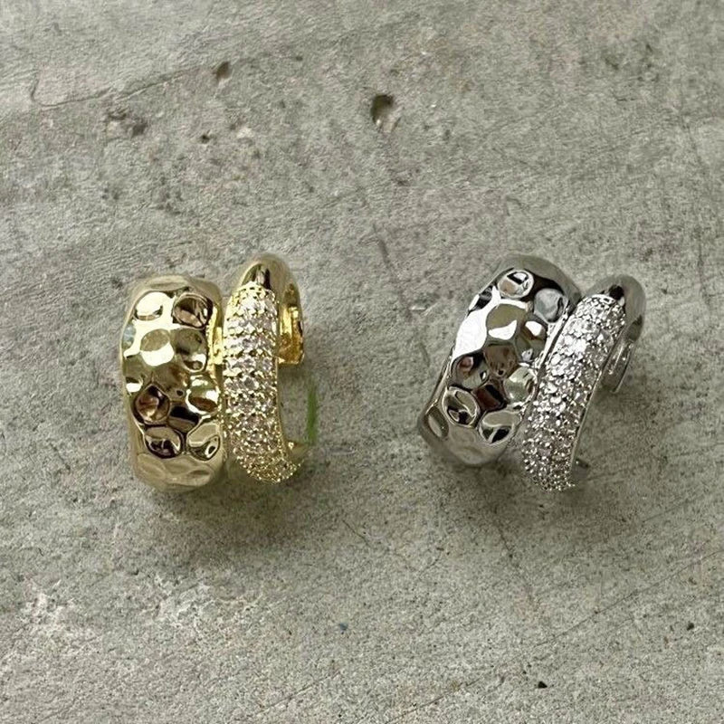 Duet Hammered & Pavé Ear Cuff