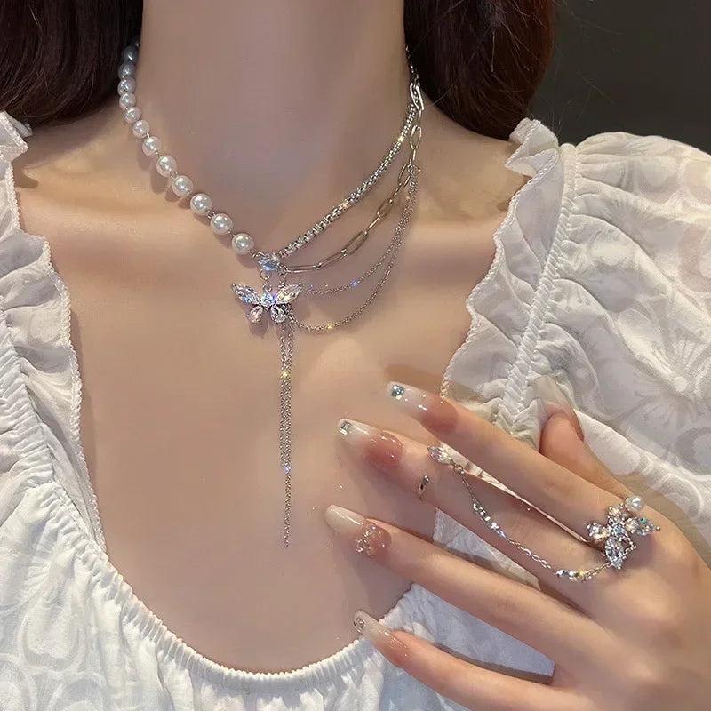 Cascade Teardrop Lariat Necklace