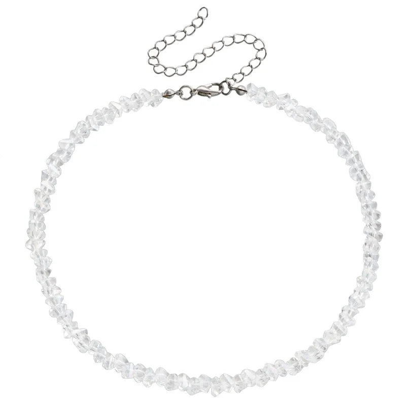 Halo Crystal-Glass Beaded Choker
