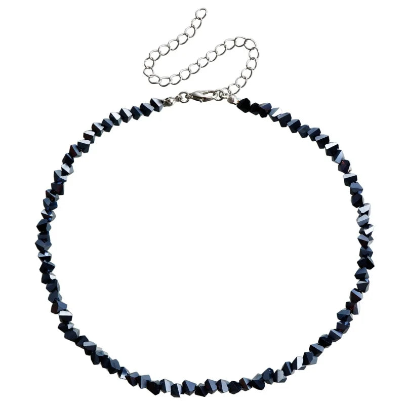 Halo Crystal-Glass Beaded Choker