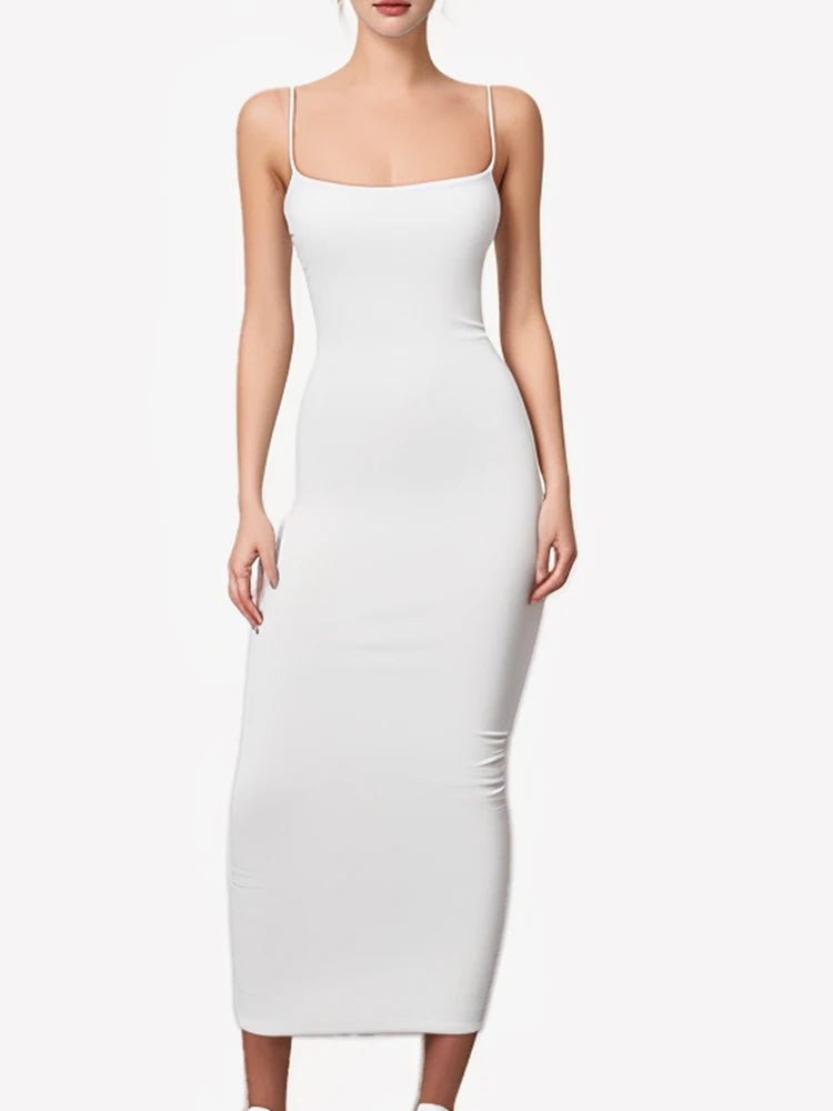 Vestido de tirantes con escote cuadrado A las Seis