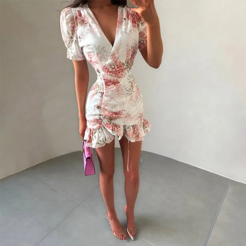 Lemon Kiss Ruffle Mini Dress