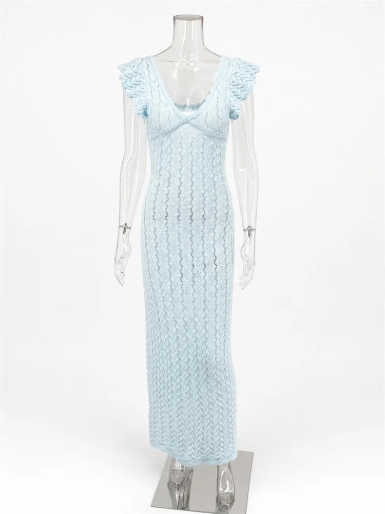 Sun Kissed Open-Knit Maxi Dress