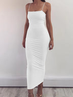 Vestido de tirantes con escote cuadrado A las Seis