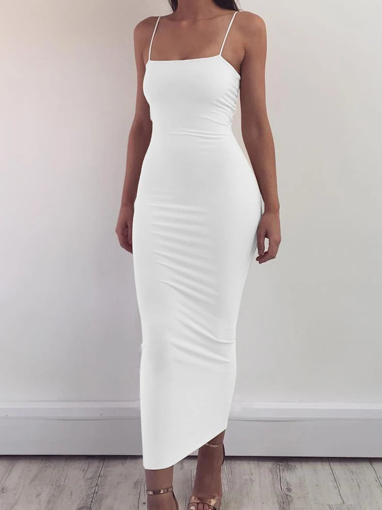 Vestido de tirantes con escote cuadrado A las Seis