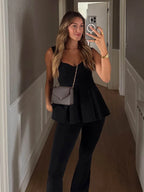 Perfect Match Peplum Top & Flared Trouser Set
