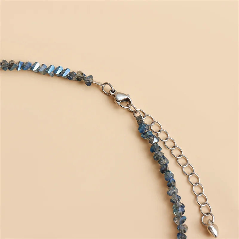 Halo Crystal-Glass Beaded Choker
