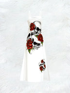 Dark Romance Skull & Rose Slip Dress