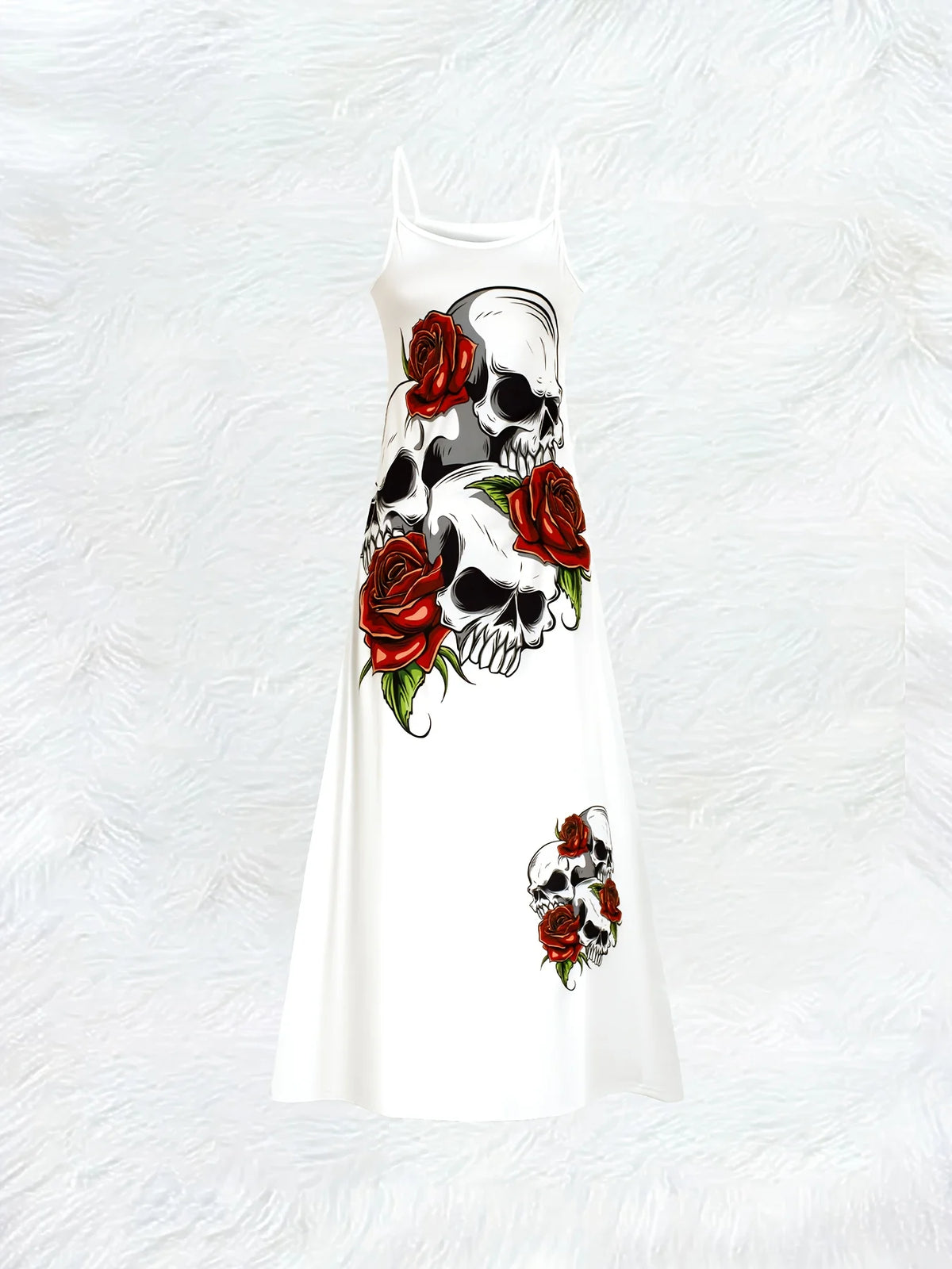 Dark Romance Skull & Rose Slip Dress