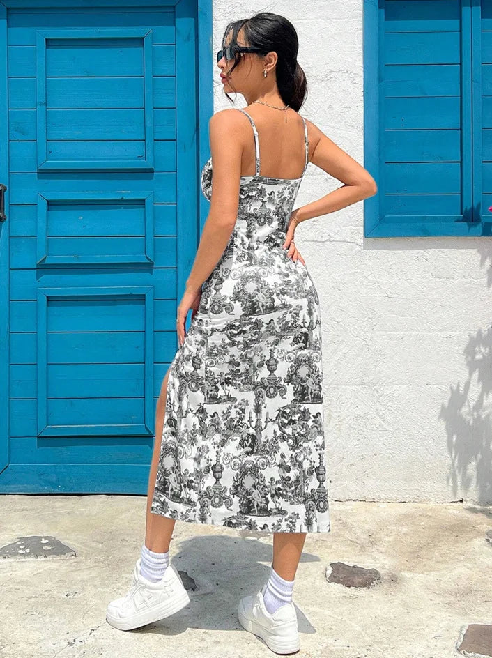 Walk This Way Slit Midi Dress