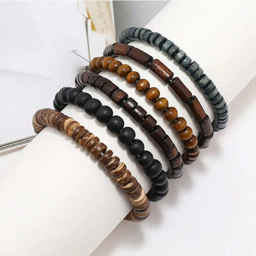 Set de seis pulseras de cuentas Deriva