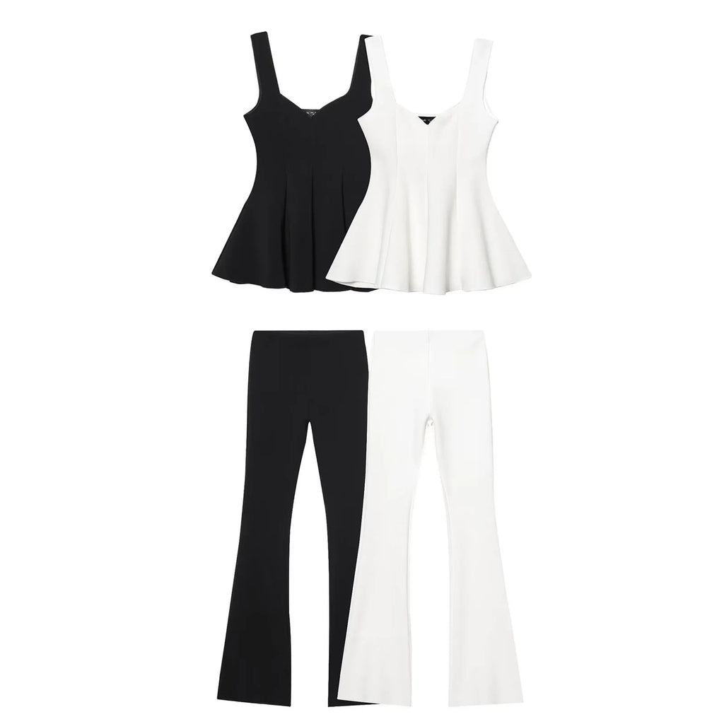 Perfect Match Peplum Top & Flared Trouser Set