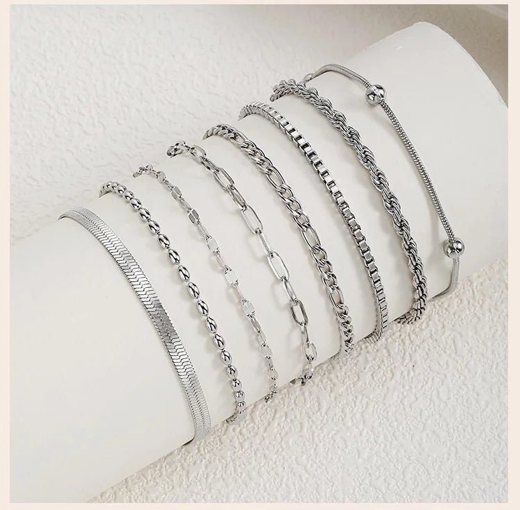 Liquid Silver-Tone Layering Bracelet