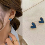 Pendientes de botón con corazón Amor