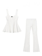 Perfect Match Peplum Top & Flared Trouser Set