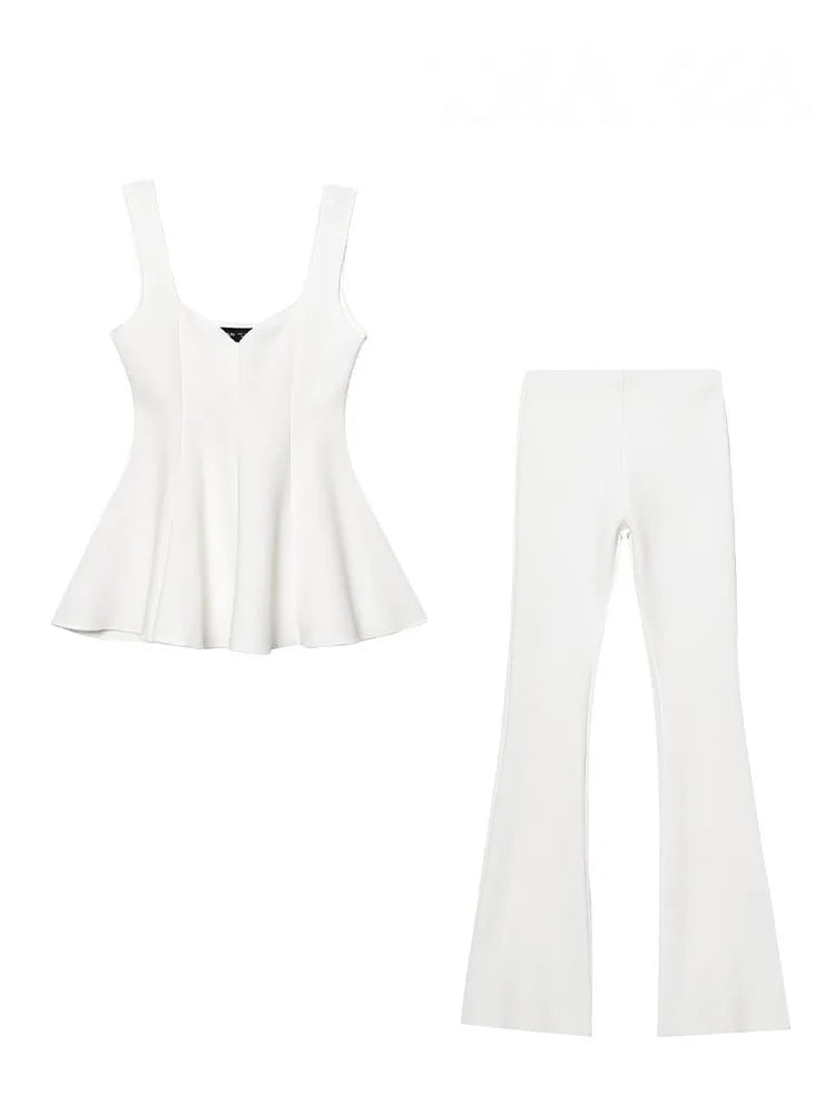 Perfect Match Peplum Top & Flared Trouser Set