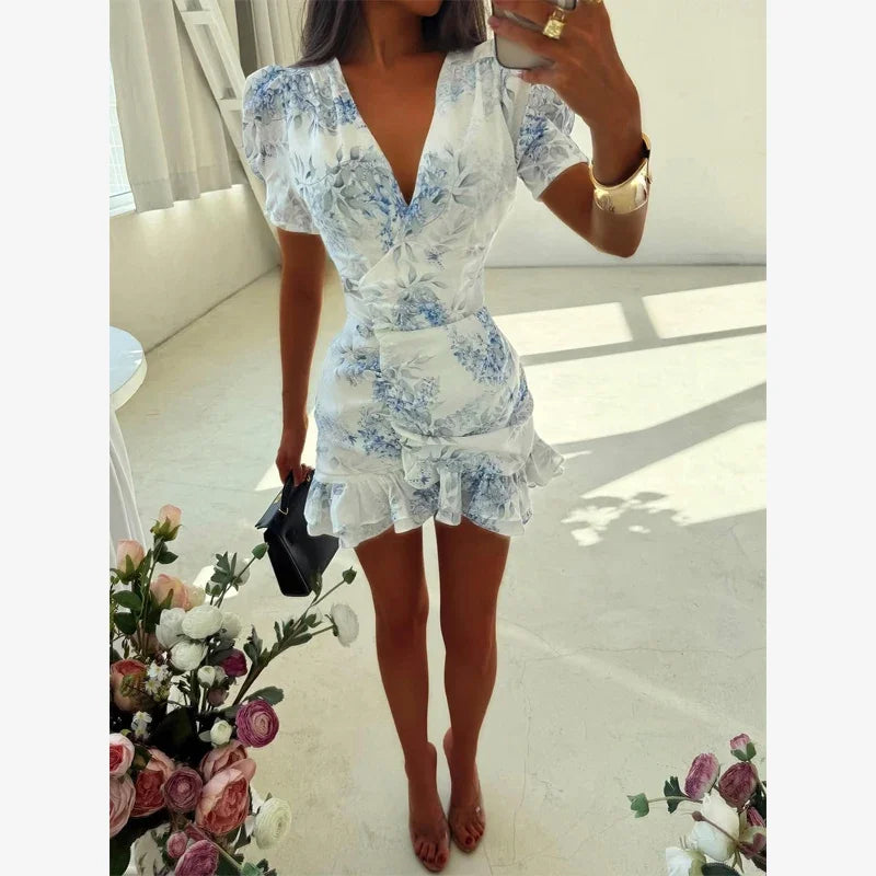 Lemon Kiss Ruffle Mini Dress