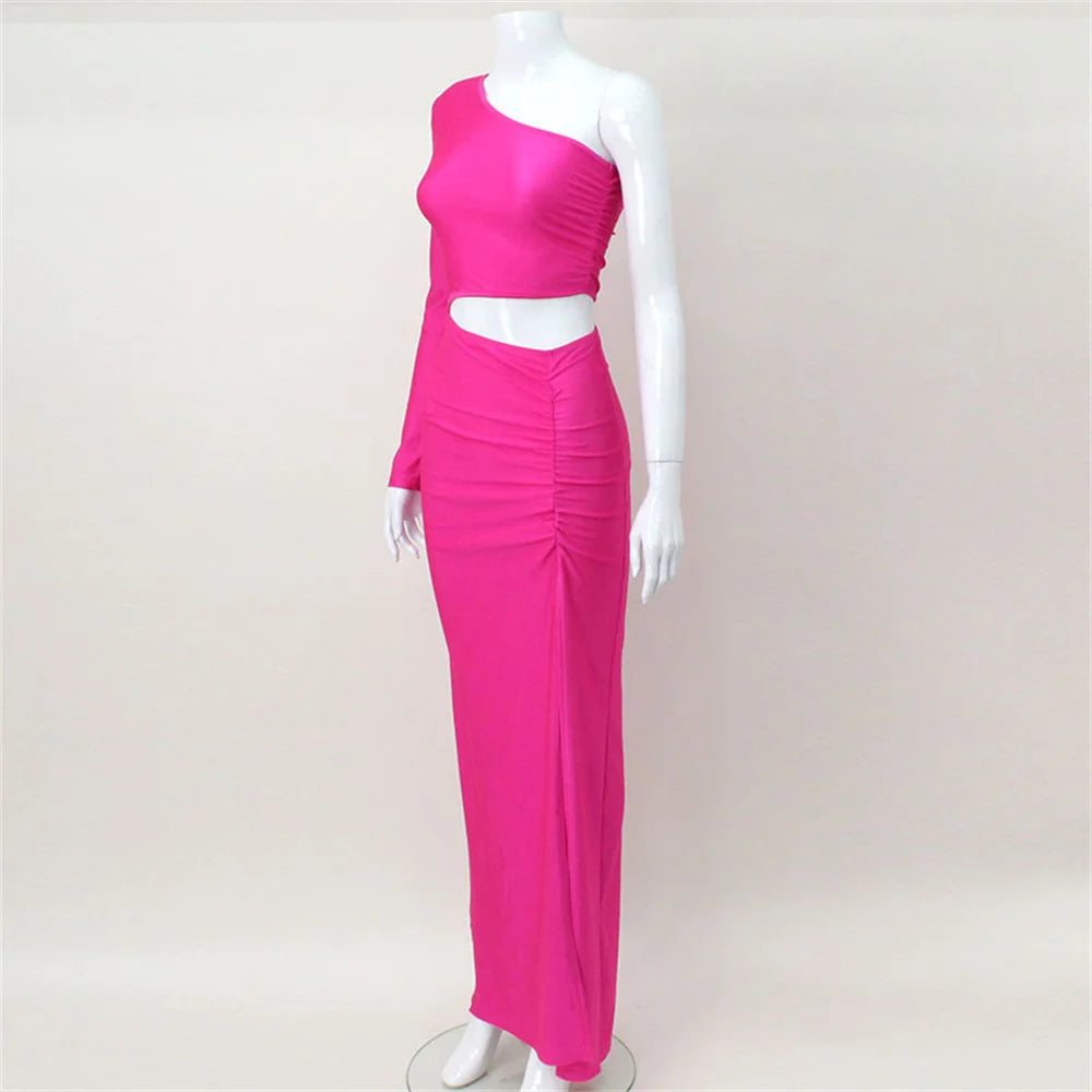 Jaw Drop One-Shoulder Maxi Dress
