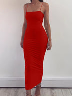 Vestido de tirantes con escote cuadrado A las Seis