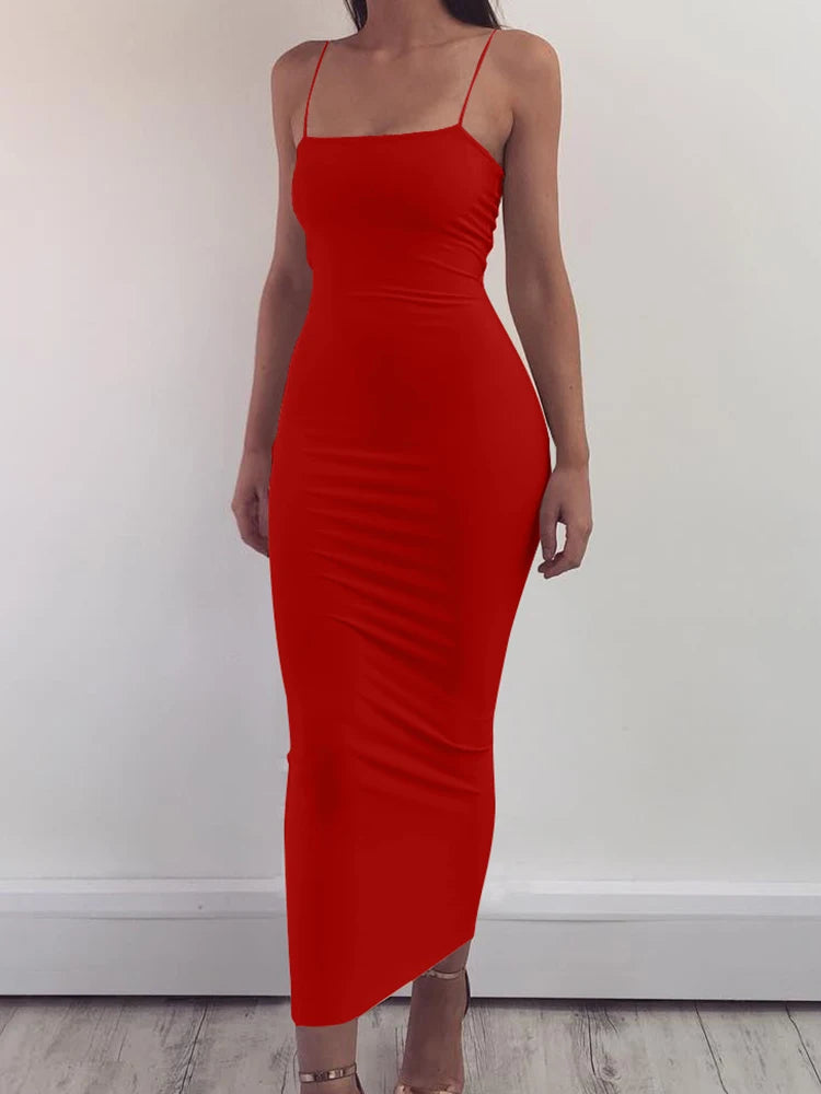 Vestido de tirantes con escote cuadrado A las Seis