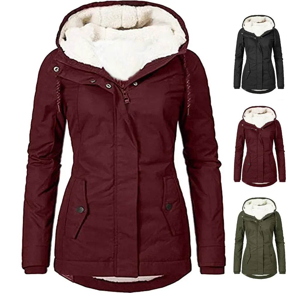 Teddy Plush-Lined Hooded Jacket