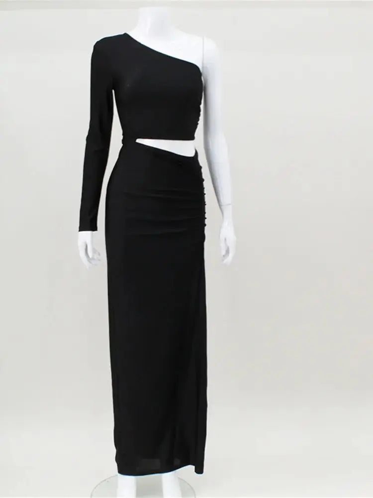 Jaw Drop One-Shoulder Maxi Dress
