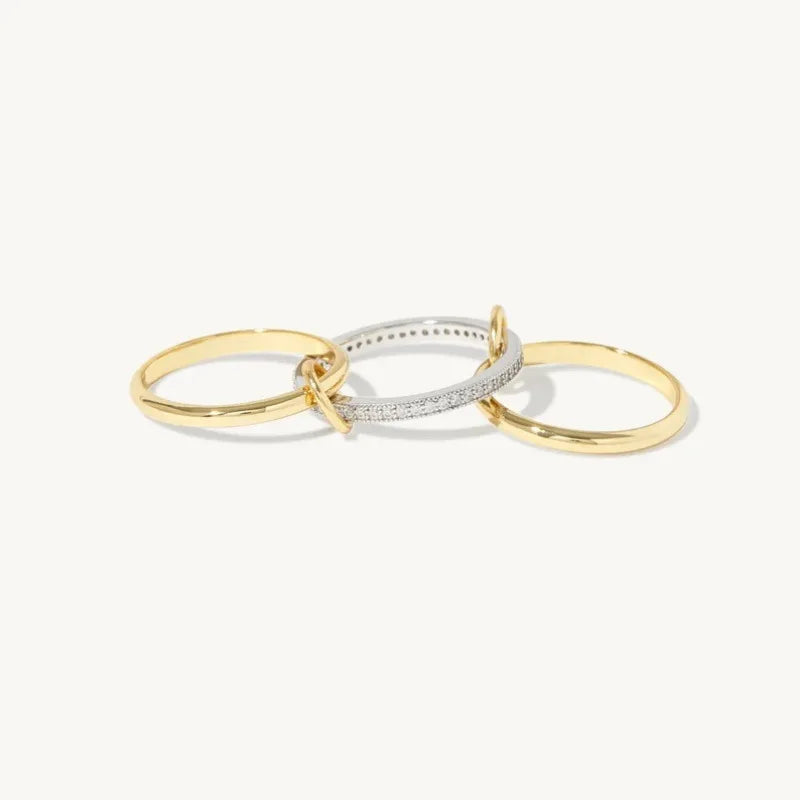 Entwined Two-Tone Crystal Ring