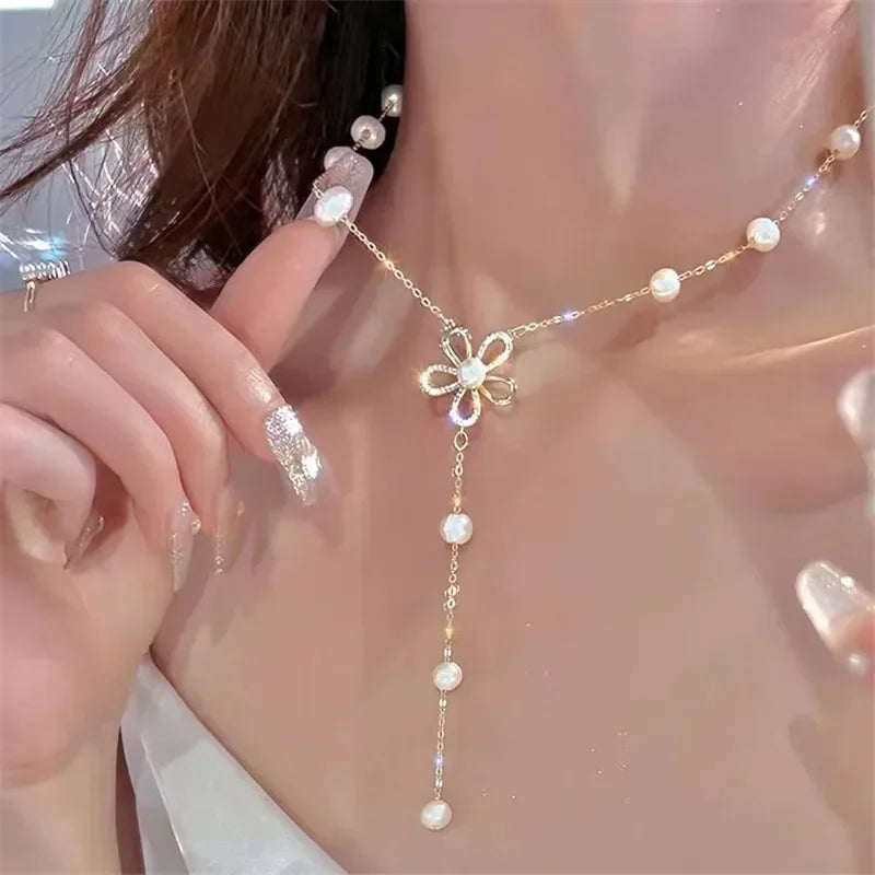 Cascade Teardrop Lariat Necklace