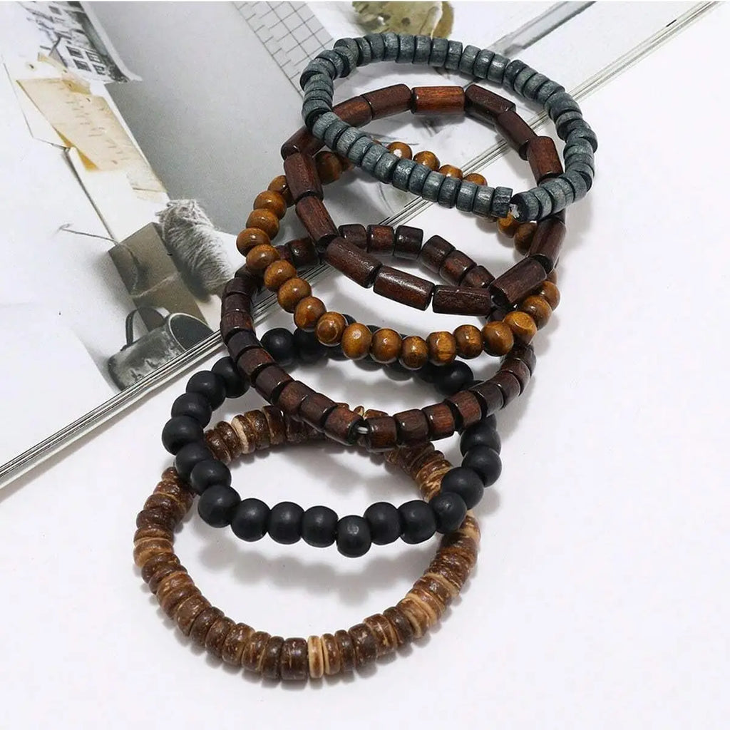 Set de seis pulseras de cuentas Deriva