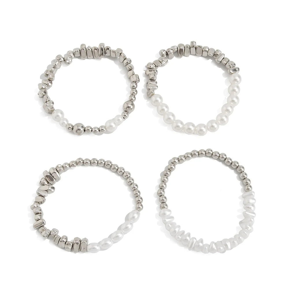 Set de pulseras de perlas sintéticas Luz de Luna