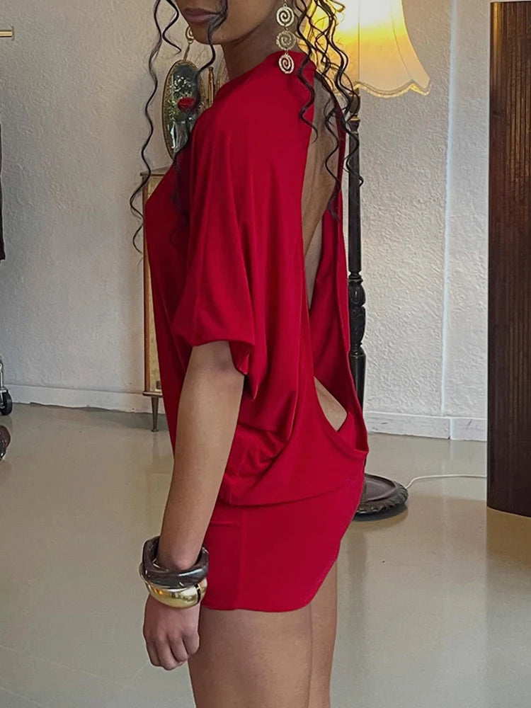 Vestido corto con espalda abierta Atrápame
